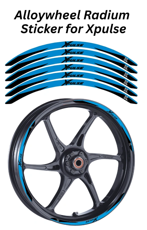 Alloy Wheel Radium Sticker Compatible with Xpulse | Made in Premium Radium with FPF (Fade Protection Film), Waterproof, Precut Sticker, Pack Of 12